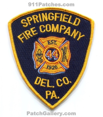 Springfield Fire Company 44 Delaware County Patch (Pennsylvania)
Scan By: PatchGallery.com
Keywords: co. department dept. station est. 1920 del.