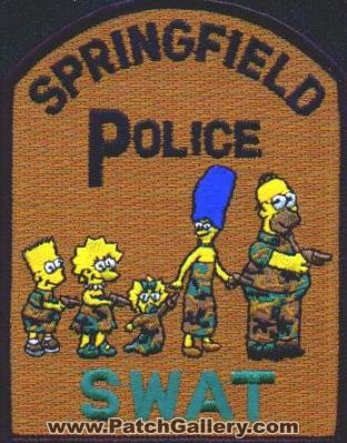 Springfield Police SWAT (UNKNOWN STATE)
Thanks to EmblemAndPatchSales.com for this scan.
Keywords: connecticut simpsons