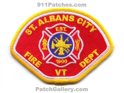 Saint Albans City Fire Department Patch (Vermont)
Scan By: PatchGallery.com
Keywords: st. dept. est. 1900
