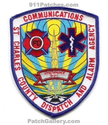 Saint Charles County Dispatch and Alarm Agency Communications Patch (Missouri)
Scan By: PatchGallery.com
Keywords: st. co. 911 dispatcher fire ems emergency