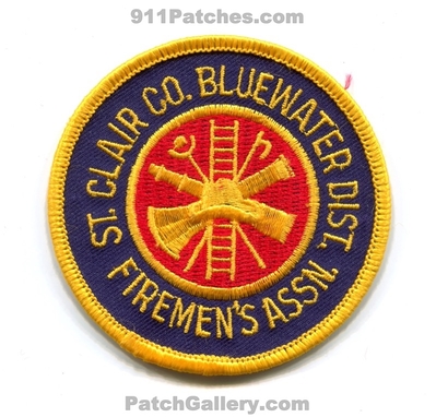 Saint Clair County Bluewater District Firemens Association Fire Patch (Michigan)
Scan By: PatchGallery.com
Keywords: st. co. dist. assoc. assn. department dept.