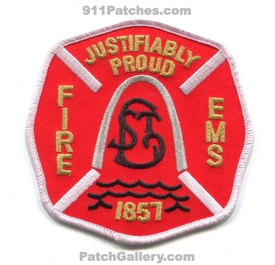 Saint Louis Fire EMS Department Patch (Missouri)
Scan By: PatchGallery.com
Keywords: st.l.f.d. stlfd dept. justifiably proud 1857
