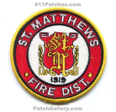 Saint Matthews Fire District Patch (Kentucky)
Scan By: PatchGallery.com
Keywords: st. dist. department dept. 1919
