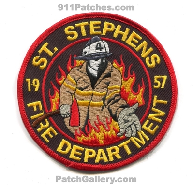 Saint Stephens Fire Department Patch (North Carolina)
Scan By: PatchGallery.com
Keywords: st. dept. 1957