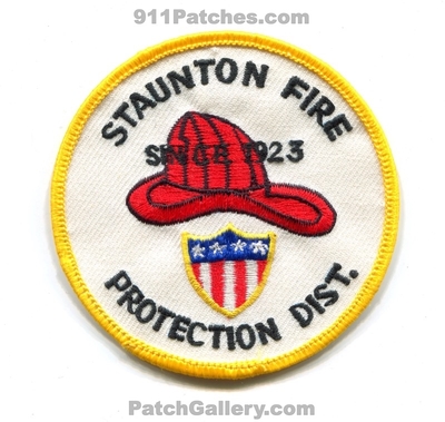 Staunton Fire Protection District Patch (Illinois)
Scan By: PatchGallery.com
Keywords: since 1923