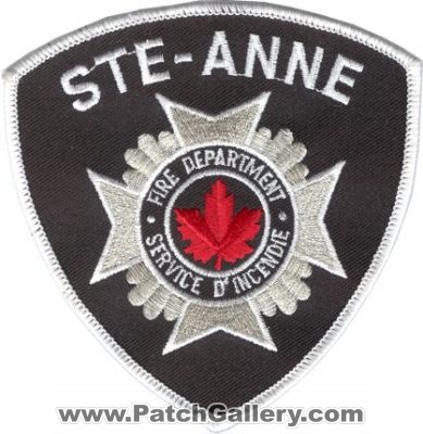 Ste Anne Fire Department (Canada QC)
Thanks to zwpatch.ca for this scan.
