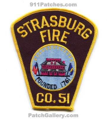 Strasburg Fire Department Company 51 Patch (Virginia)
Scan By: PatchGallery.com
Keywords: dept. co. founded 1761