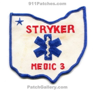 Stryker Medic 3 Ambulance EMS Patch (Ohio) (State Shape)
Scan By: PatchGallery.com
Keywords: paramedic emt