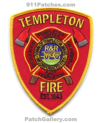 Templeton Fire Department Patch (Massachusetts)
Scan By: PatchGallery.com
Keywords: dept. center otter river baldwinville east town of r&r rr est. 1843