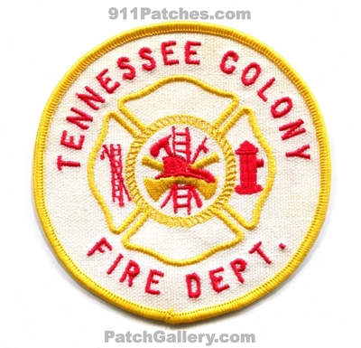 Tennessee Colony Fire Department Patch (Texas)
Scan By: PatchGallery.com
Keywords: dept.