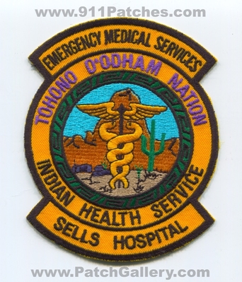 Tohono O'Odham Nation Indian Health Service Emergency Medical Services EMS Sells Hospital Patch (Arizona)
Scan By: PatchGallery.com
Keywords: oodham tribe tribal ambulance emt paramedic