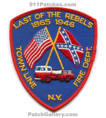 Town Line Fire Department Patch (New York)
Scan By: PatchGallery.com
Keywords: dept. last of the rebels 1865 1946