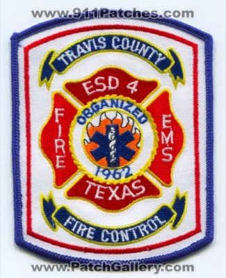 Travis County Fire Control ESD 4 (Texas)
Scan By: PatchGallery.com
Keywords: co. emergency services district ems department dept.