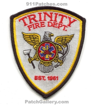 Trinity Fire Department Patch (North Carolina)
Scan By: PatchGallery.com
Keywords: dept. est. 1961