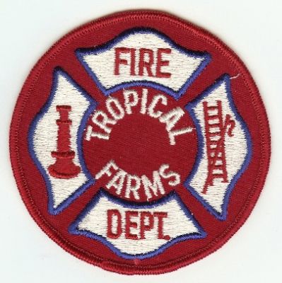 Tropical Farms Fire Dept
Thanks to PaulsFirePatches.com for this scan.
Keywords: florida department