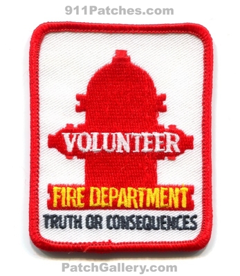 Truth or Consequences Volunteer Fire Department Patch (New Mexico)
Scan By: PatchGallery.com
Keywords: vol. dept.