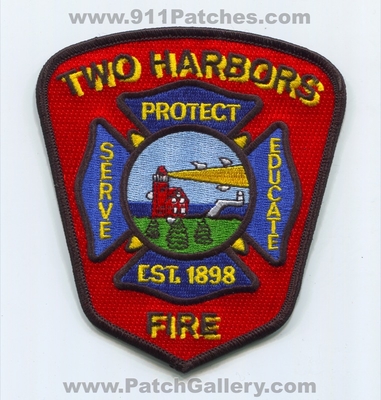 Two Harbors Fire Department Patch (Minnesota)
Scan By: PatchGallery.com
Keywords: dept. Protect Serve Educate - Est. 1898 - Lighthouse