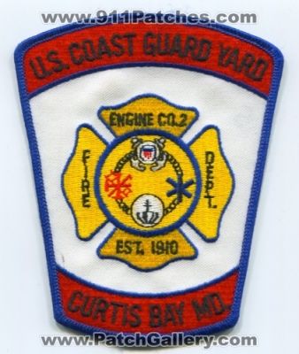 US Coast Guard Yard Fire Department Engine Company 2 (Maryland)
Scan By: PatchGallery.com
Keywords: u.s.c.g. uscg united states military dept. co. station curtis bay md.