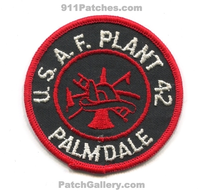 United States Air Force USAF Plant 42 Fire Department Palmdale Military Patch (California)
Scan By: PatchGallery.com
Keywords: u.s.a.f. dept.