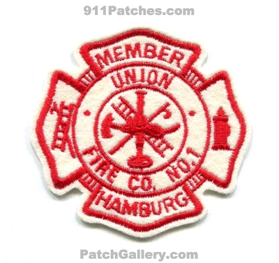 Union Fire Company Number 1 Hamburg Member Patch (Pennsylvania)
Scan By: PatchGallery.com
Keywords: co. no. #1 department dept.