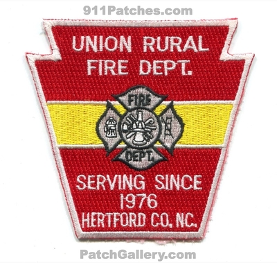 Union Rural Fire Department Hertford County Patch (North Carolina)
Scan By: PatchGallery.com
Keywords: dept. co. serving since 1976