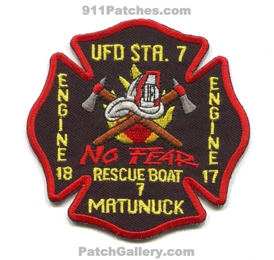 Union Fire District Station 7 Matunuck Patch (Rhode Island)
Scan By: PatchGallery.com
Keywords: dist. ufd u.f.d. department dept. engine 17 18 rescue boat 7 company co. sta. no fear