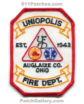 Uniopolis Fire Department Auglaize County Patch (Ohio)
Scan By: PatchGallery.com
Keywords: dept. co. est. 1943