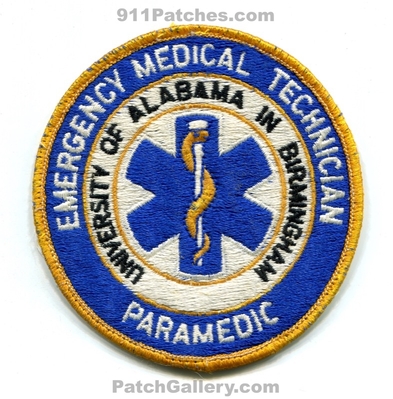 University of Alabama at Birmingham Emergency Medical Technician EMT Paramedic EMS Patch (Alabama)
Scan By: PatchGallery.com
Keywords: ambulance