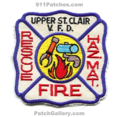 Upper Saint Clair Volunteer Fire Rescue Department Patch (Pennsylvania)
Scan By: PatchGallery.com
Keywords: st. vol. dept. vfd v.f.d. hazmat haz-mat haz.mat. hazardous materials