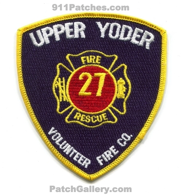 Upper Yoder Volunteer Fire Company 27 Patch (Pennsylvania)
Scan By: PatchGallery.com
Keywords: vol. co. department dept. rescue