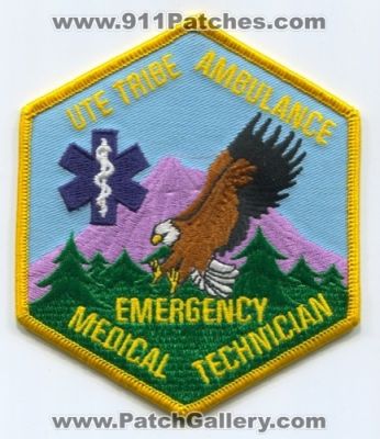 Ute Tribe Ambulance Emergency Medical Technician EMT Patch (Utah)
Scan By: PatchGallery.com
Keywords: indian tribal ems