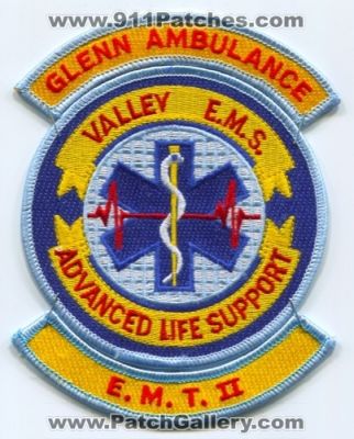 Valley EMS Glenn Ambulance EMT II (California)
Scan By: PatchGallery.com
Keywords: Emergency medical services e.m.s. Advanced life support als e.m.t. 2