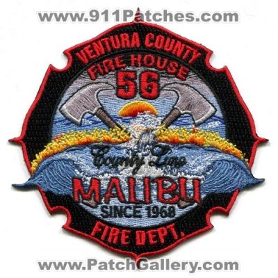 Ventura County Fire Department Station 56 Patch (California)
Scan By: PatchGallery.com
Keywords: dept. vcfd company co. firehouse county line malibu