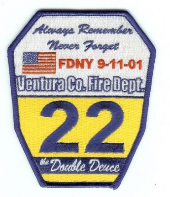 Ventura County Fire Engine 22
Thanks to PaulsFirePatches.com for this scan.
Keywords: california