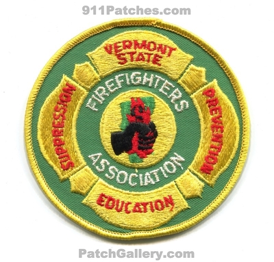 Vermont State Firefighters Association Fire Department Patch (Vermont)
Scan By: PatchGallery.com
Keywords: ffs assoc. assn. dept. suppression prevention education