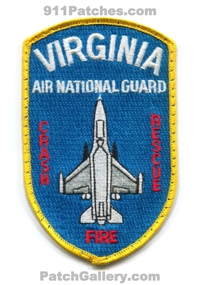 Virginia Air National Guard ANG Crash Fire Rescue Department USAF Military Patch (Virginia)
Scan By: PatchGallery.com
Keywords: cfr dept. arff airport aircraft firefighter firefighting