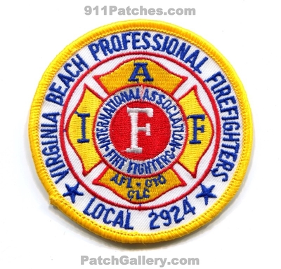 Virginia Beach Fire Department Professional Firefighters IAFF Local 2924 Patch (Virginia)
Scan By: PatchGallery.com
Keywords: dept. vbfd i.a.f.f. union international association of