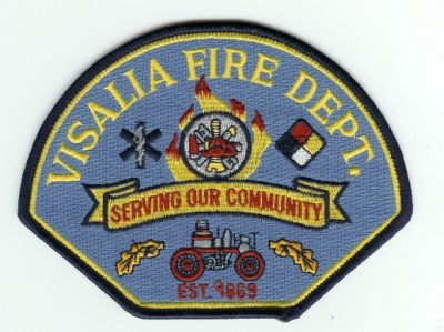 Visalia Fire Dept
Thanks to PaulsFirePatches.com for this scan.
Keywords: california department