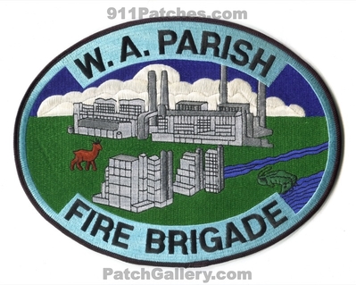 W.A. Parish Power Plant Fire Brigade Patch (Texas) (Jacket Back Size)
Scan By: PatchGallery.com
Keywords: wa generating station industrial electricity ert