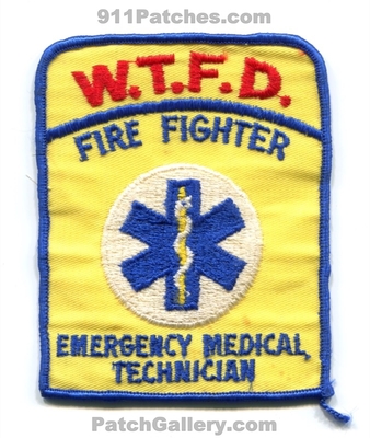 Wayne Township Fire Department Firefighter Emergency Medical Technician EMT Patch (Indiana)
Scan By: PatchGallery.com
Keywords: twp. dept. wtfd w.t.f.d.