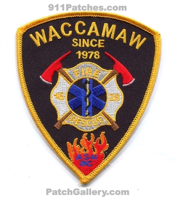 Waccamaw Fire Rescue Department Patch (North Carolina)
Scan By: PatchGallery.com
Keywords: dept. since 1978 ash