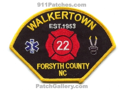 Walkertown Fire Department 22 Forsyth County Patch (North Carolina)
Scan By: PatchGallery.com
Keywords: dept. co. est. 1953