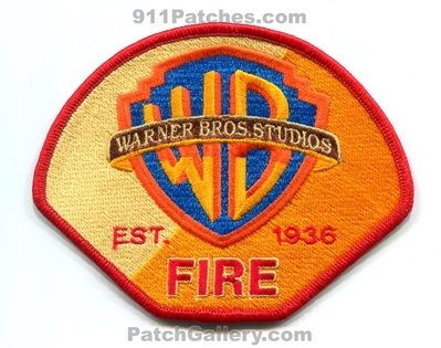 Warner Bros. Studios Fire Department Patch (California)
[b]Scan From: Our Collection[/b]
Keywords: brothers dept. wb est. 1936