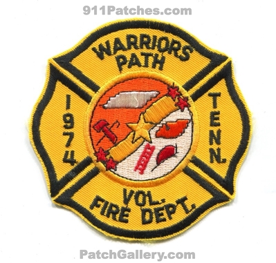 Warriors Path Volunteer Fire Department Patch (Tennessee)
Scan By: PatchGallery.com
Keywords: 1974