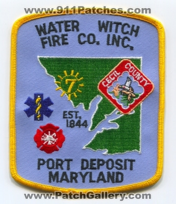 Water Witch Fire Company Inc Patch (Maryland)
Scan By: PatchGallery.com
Keywords: co. inc. department dept. cecil county co. port deposit