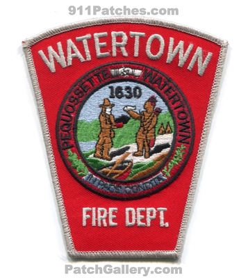 Watertown Fire Department Patch (Massachusetts)
Scan By: PatchGallery.com
Keywords: dept. pequossette 1630