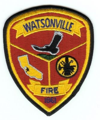 Watsonville Fire
Thanks to PaulsFirePatches.com for this scan.
Keywords: california