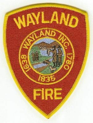 Wayland Fire
Thanks to PaulsFirePatches.com for this scan.
Keywords: massachusetts