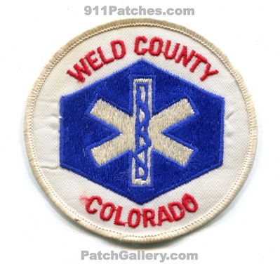 Weld County Ambulance Emergency Medical Services EMS Patch (Colorado)
[b]Scan From: Our Collection[/b]
Keywords: co.