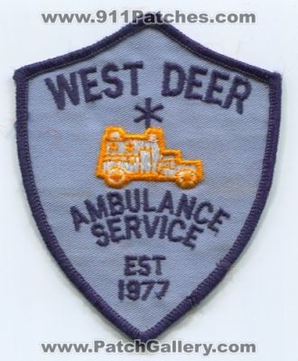 West Deer Ambulance Service Patch (North Dakota)
Scan By: PatchGallery.com
Keywords: ems